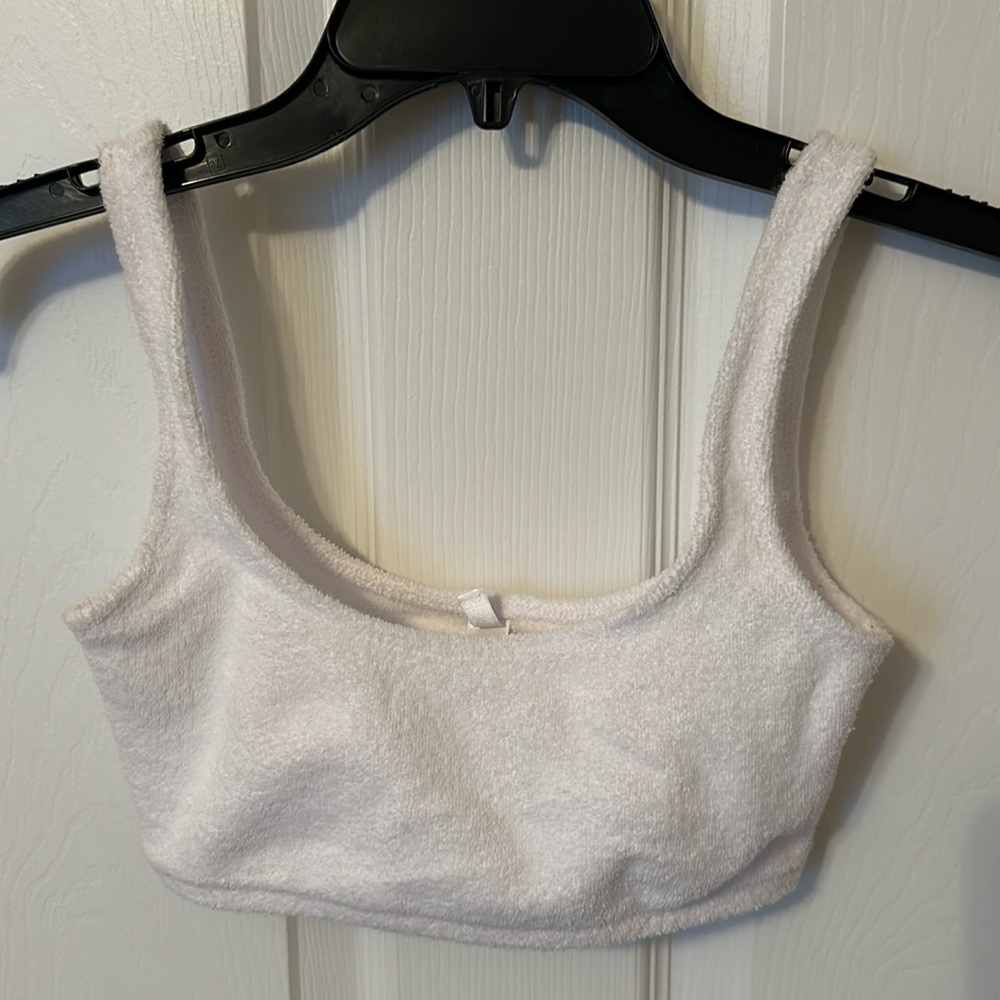 SKIMS Terry Cloth Bra Top White Size S